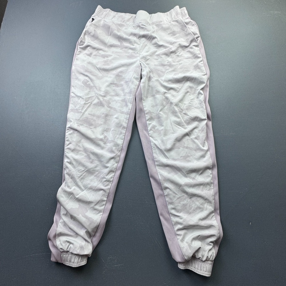 Athleta Women's Size 12 Light Purple Camo Jogger Pants Drawstring Stretch Active